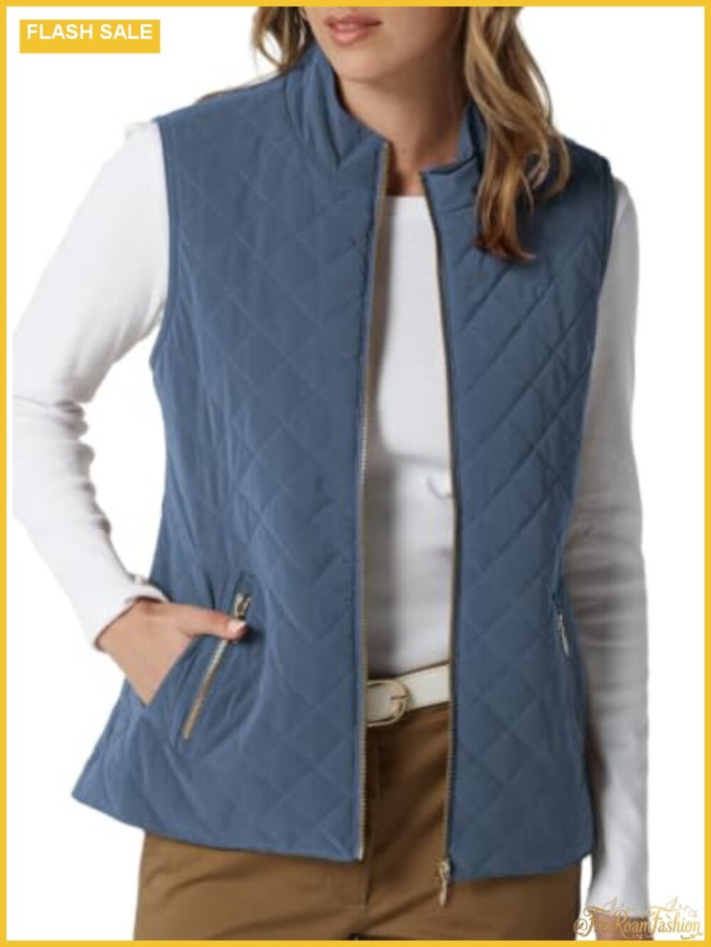 Quilted Puffer Vest Zip Up Lightweight Sleeveless Jacket